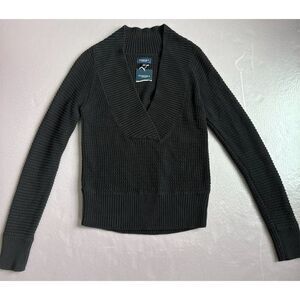 Sonoma Lifestyle Women's Black Shawl Collar Ribbed Pullover Sweater M New w tags